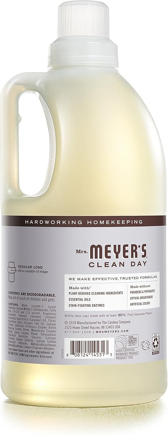 Review of Mrs. Meyer's Lavender Liquid Laundry Detergent Biodegradable Formula for Gentle Cleaning