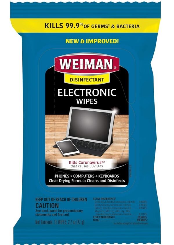 81bsZrlVoiL._SL1500_ Review of Weiman Disinfecting Electronic Wipes for Cleaning Screens, Laptops, and Devices